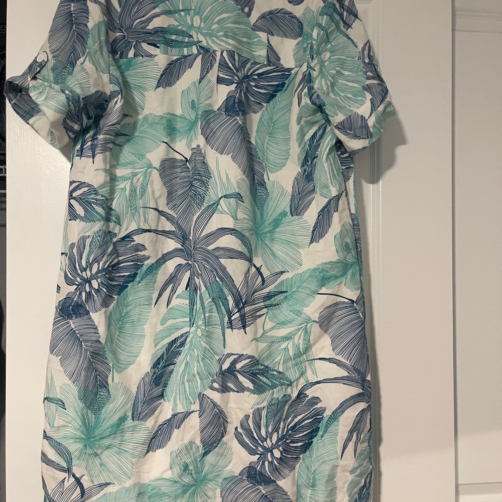Tori Richard Tropical Blue and Green Dress - Picture 4 of 4
